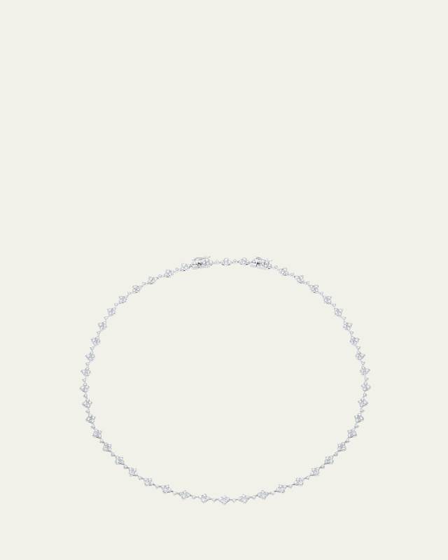18K White Gold Dujour Diamond Four-Cluster Tennis Choker Necklace